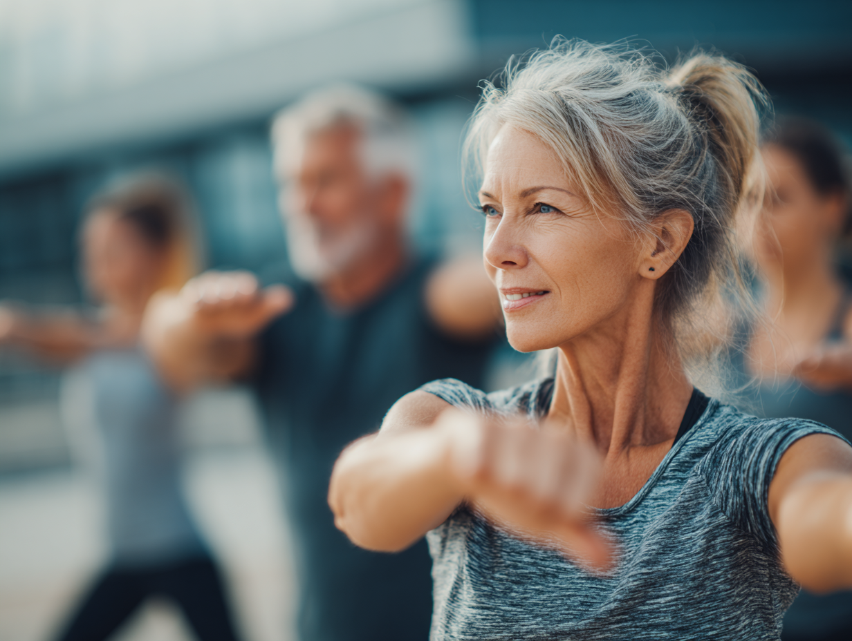 Активні люди різного віку займаються фітнесом