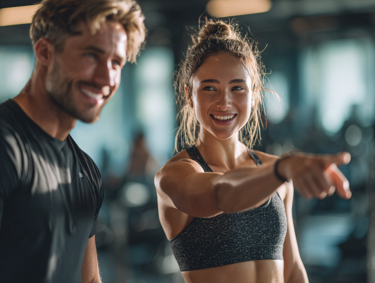 Тренер працює з клієнтом